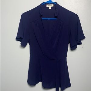 Monteau dark blue blouse with tie around size S